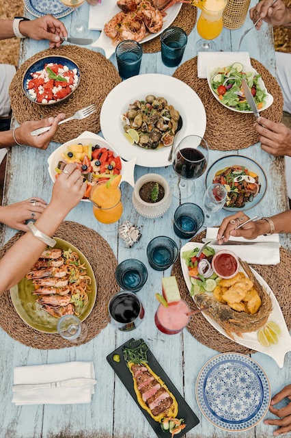 Tropical Villas Dinner Spread